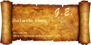 Galanda Emma névjegykártya